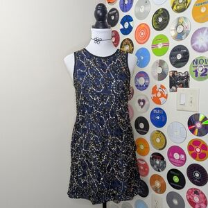 Zara Blue and Gold Embellished Dress